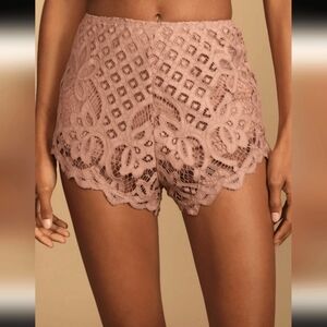Lace Crochet High-Waisted Shorts